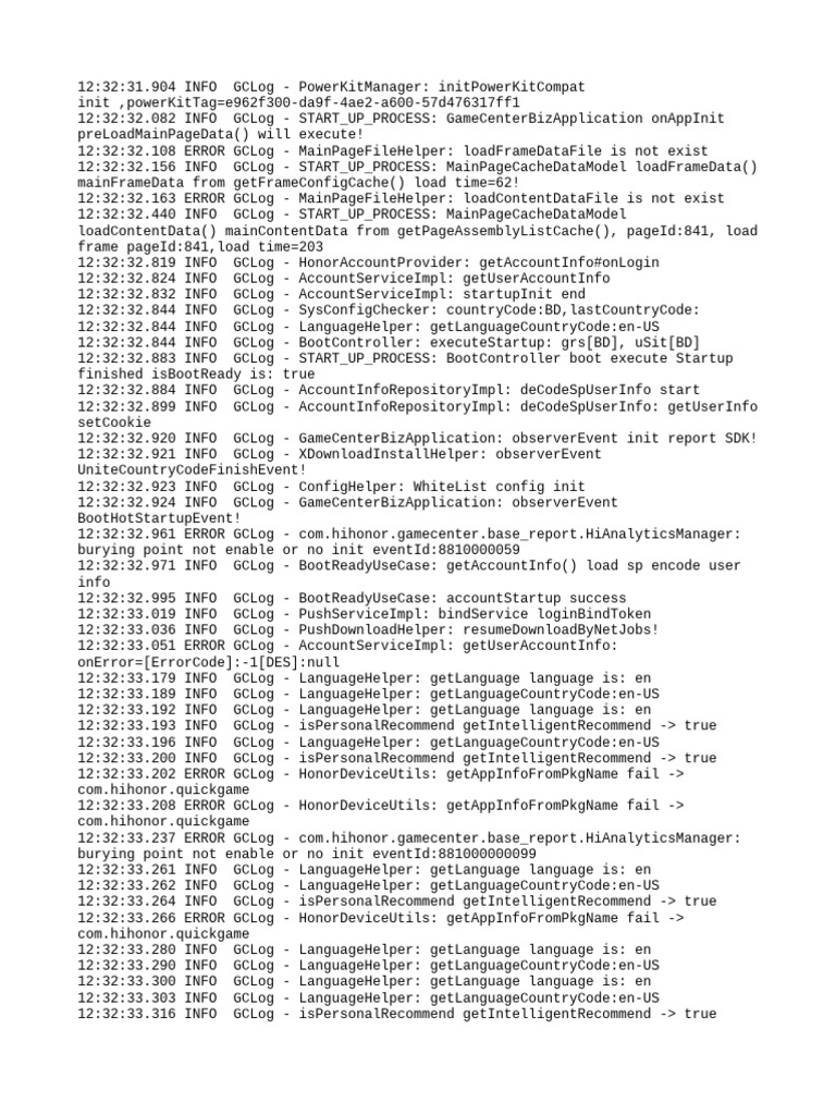 Game Center Startup Log Analysis | PDF | Hypertext | Software Engineering