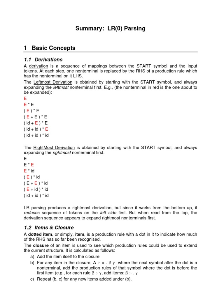 LR(0) Parsing Techniques Explained | PDF | Parsing | Computer Programming