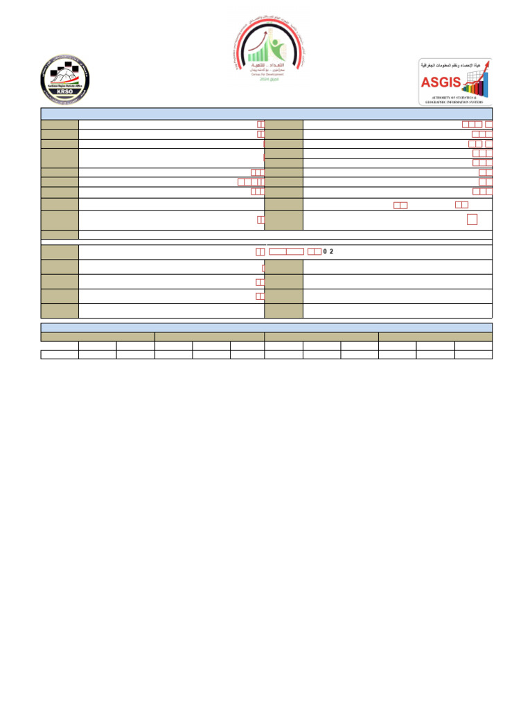 Iraq Population Enumeration Form 2024 | PDF | Census