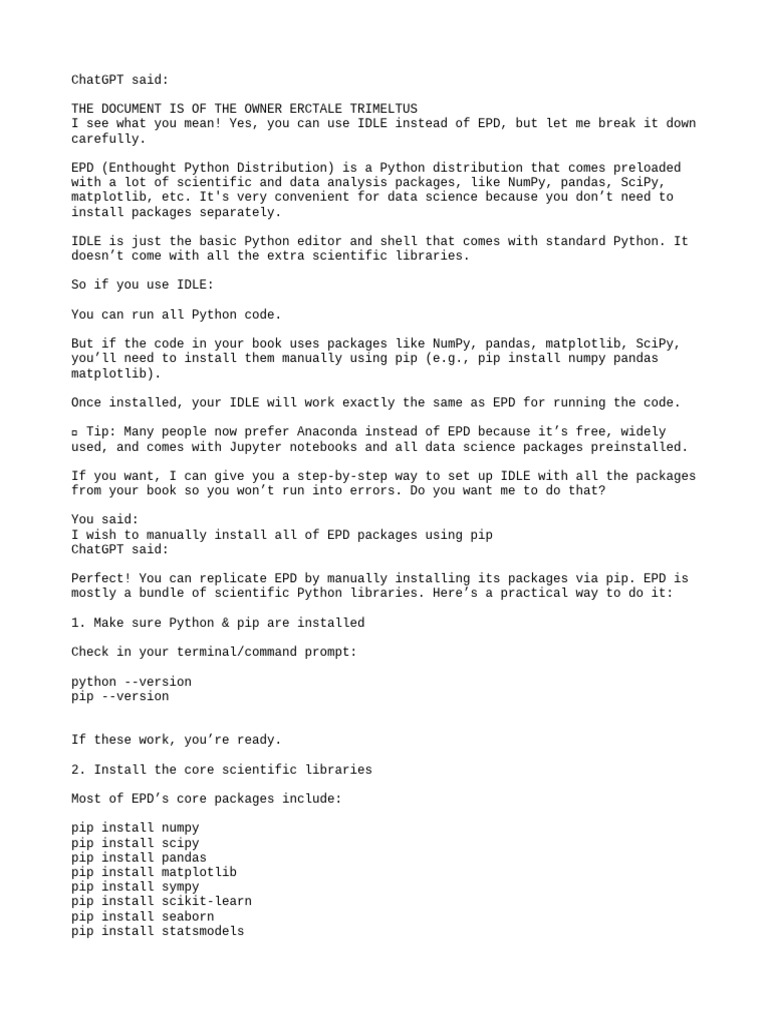 Install Python Packages with IDLE or Anaconda | PDF | Python ...