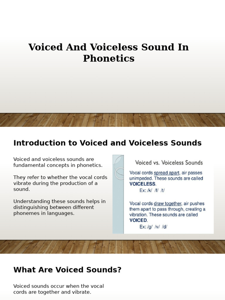 Voiced and Voiceless Sounds Explained | PDF