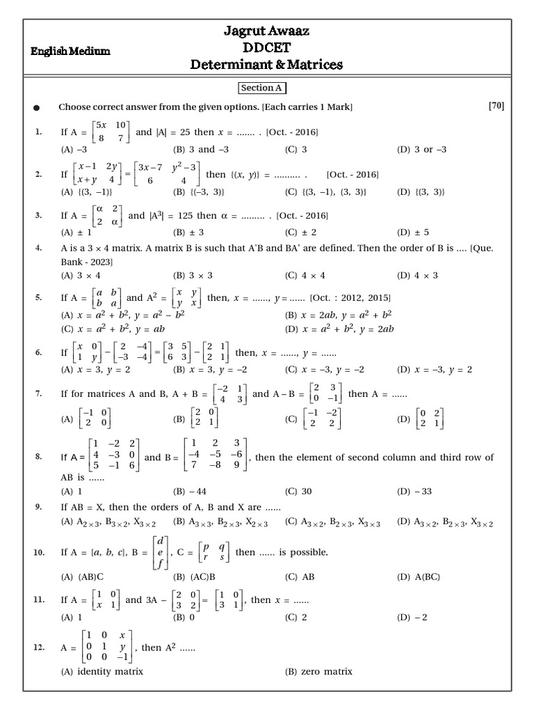 Det & Matrices Eng | PDF