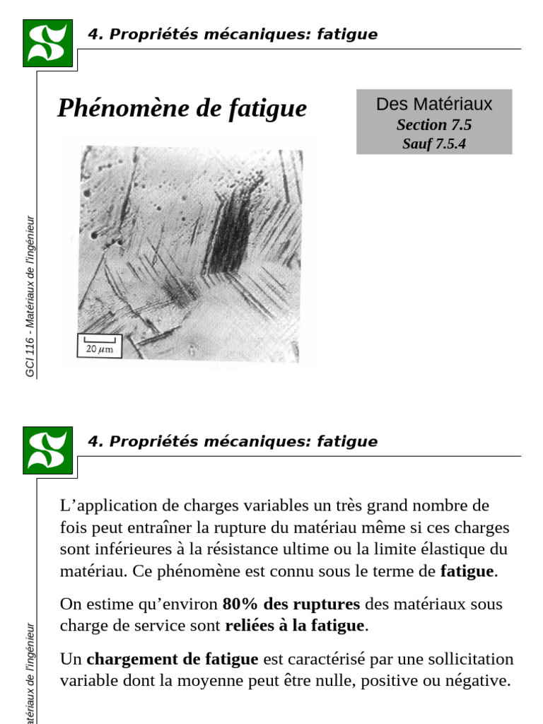 Propriétés de la fatigue des matériaux | PDF | Fatigue (matériau ...