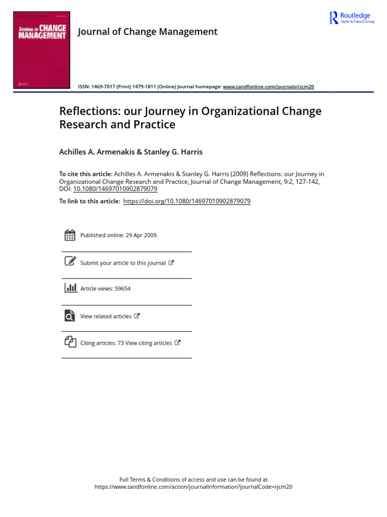 Reflections on Organizational Change Journey | PDF | Attitude ...