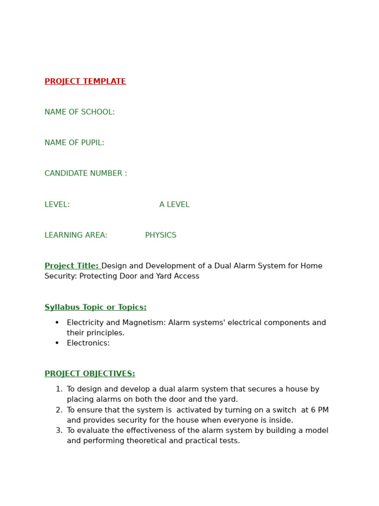 PHYSICS Project | PDF | Security Alarm