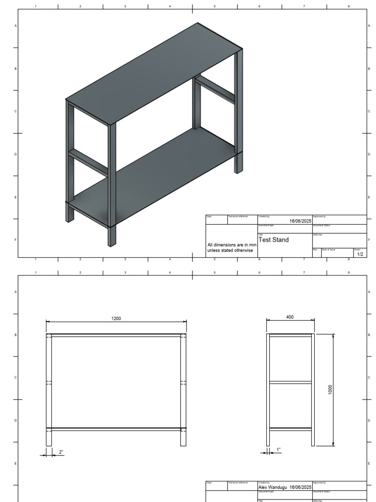 Metal Stand Drawing for Test Stand | PDF