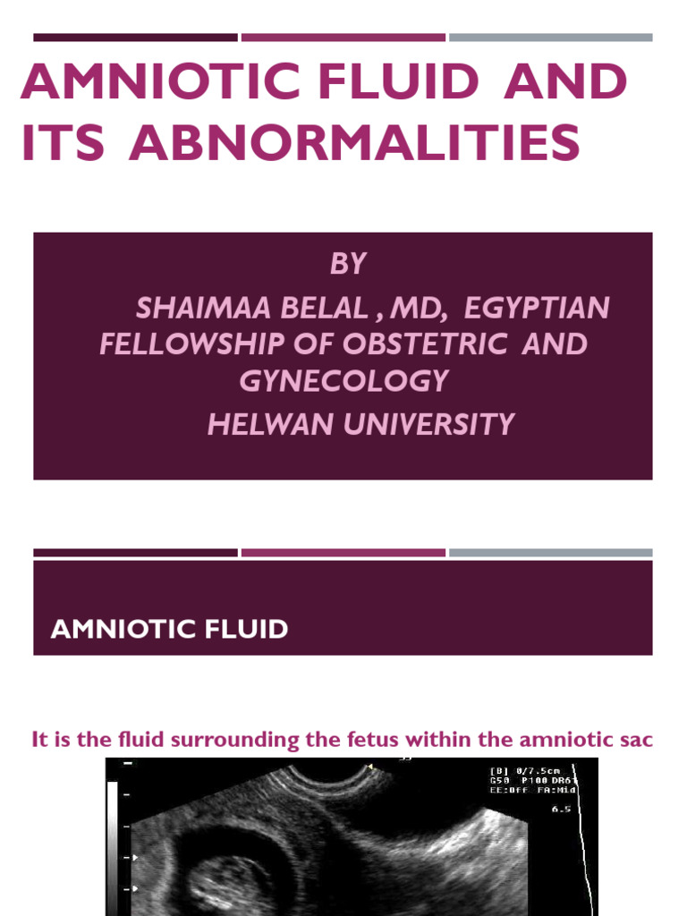 Amniotic Fluid Abnormalities Explained | PDF | Childbirth | Medical ...
