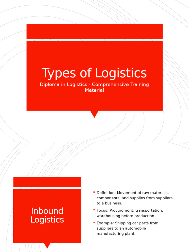 Overview of Logistics Types | PDF | Logistics | Warehouse
