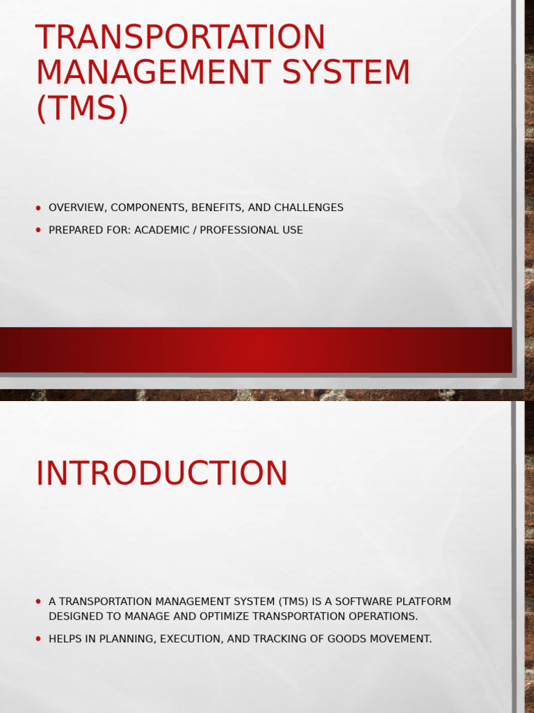 Transportation Management System Overview | PDF