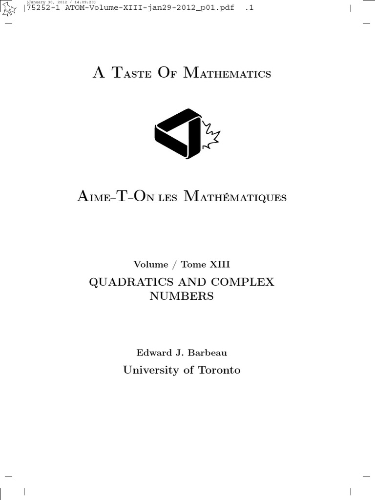 Atom 13 | PDF | Factorization | Quadratic Equation
