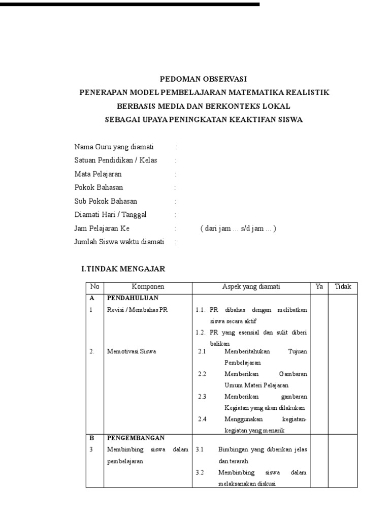 PEDOMAN OBSERVASI