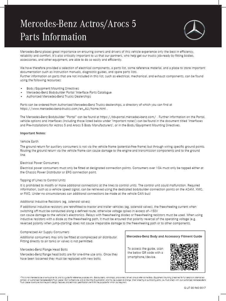 Final Mercedes Benz Parts Information Sheet v4 - 21.08.20 | PDF ...