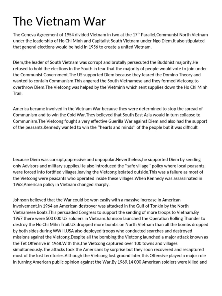 Overview of the Vietnam War Dynamics | PDF | Viet Cong | Vietnam War