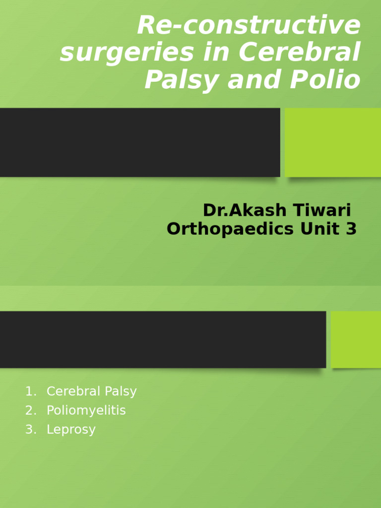 Surgical Treatments for Cerebral Palsy | PDF | Cerebral Palsy ...
