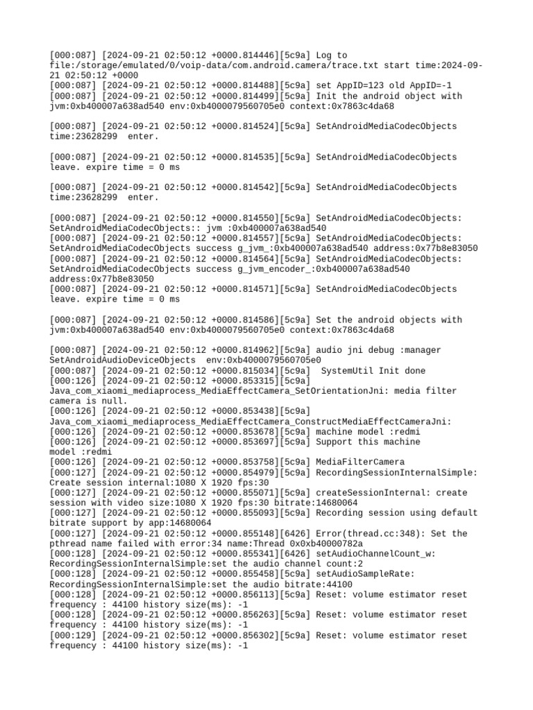 Android Camera Media Processing Log | PDF | Shader | Film And Video ...