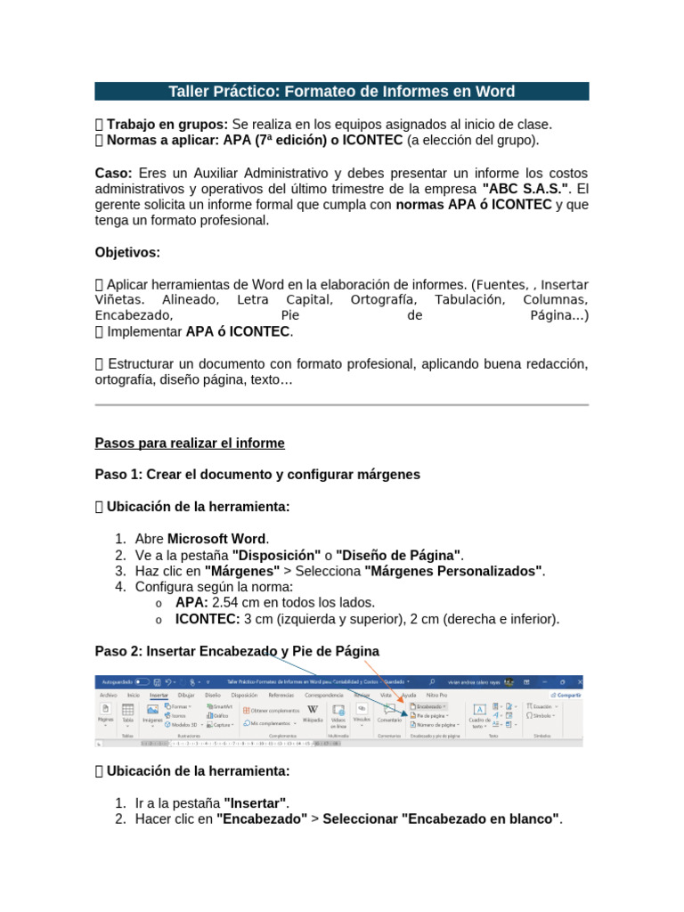 Formateo de Informes en Word: Taller Práctico | PDF | Business | Marketing