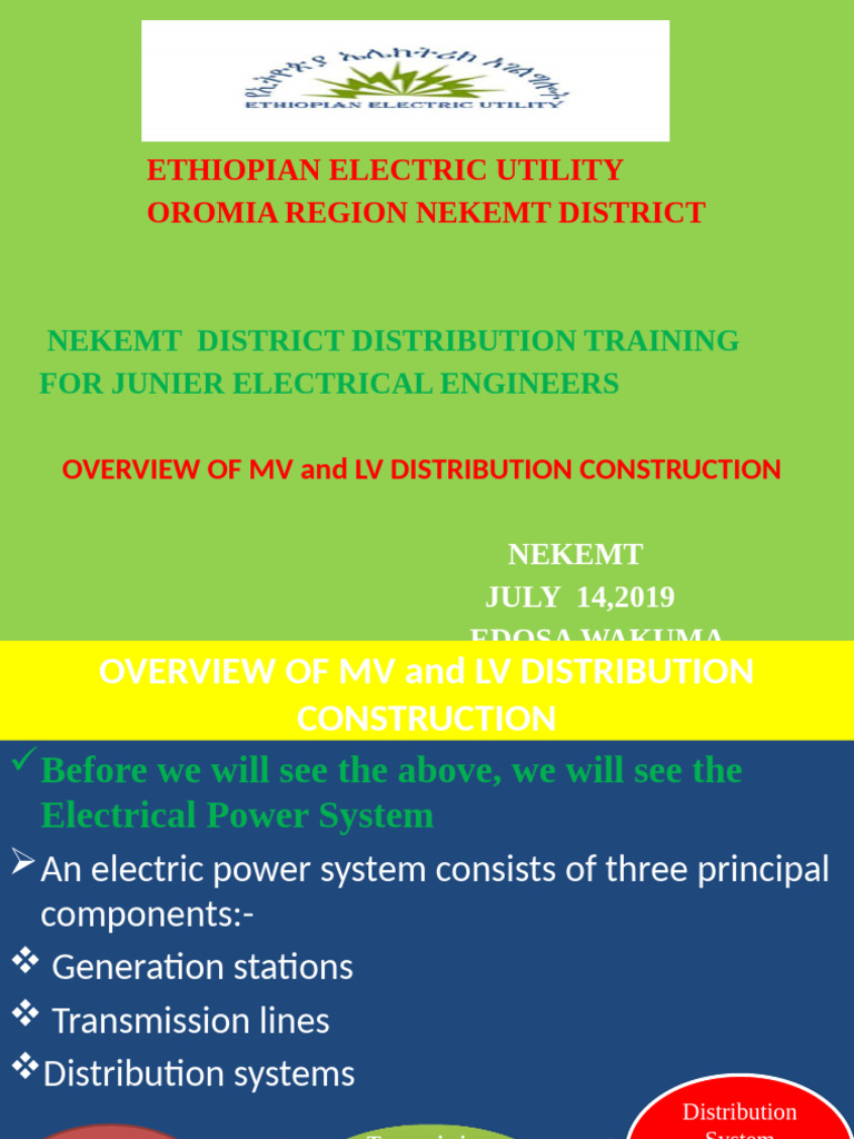 Nekemt District Distribution Training For Junier Electrical Engineers ...