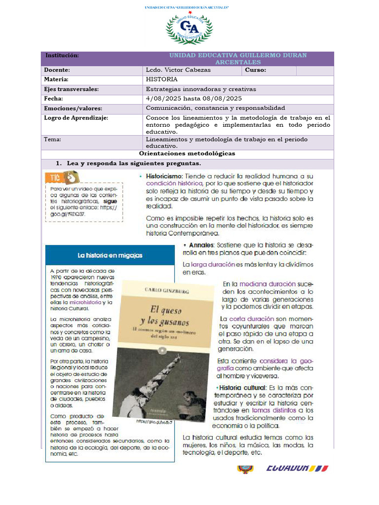 HIstoria Ficha 13 | PDF | Aprendizaje | Enseñando