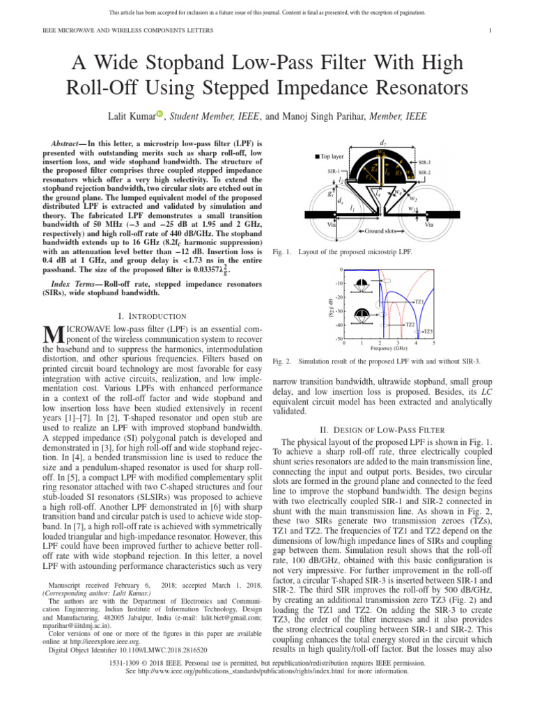 High Roll-Off Low-Pass Filter Design | PDF | Filter (Signal Processing ...