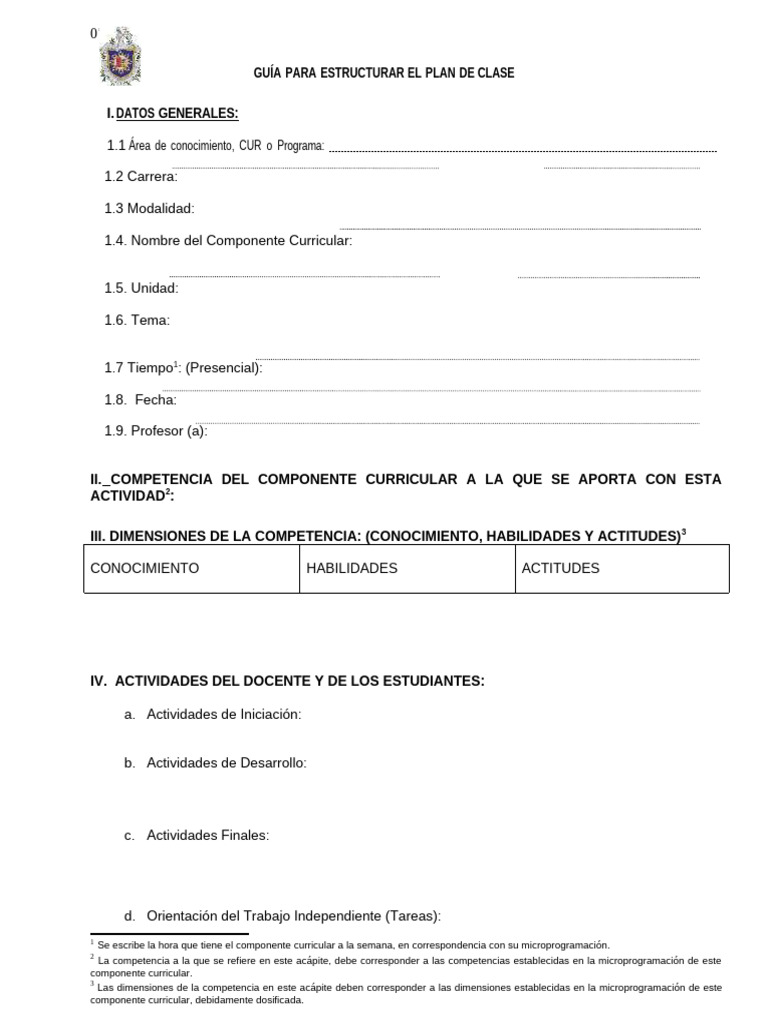 Estructura del Plan de Clase Efectivo | PDF