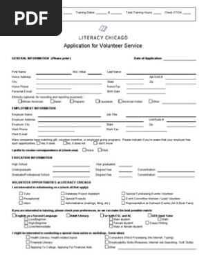 Volunteer Application