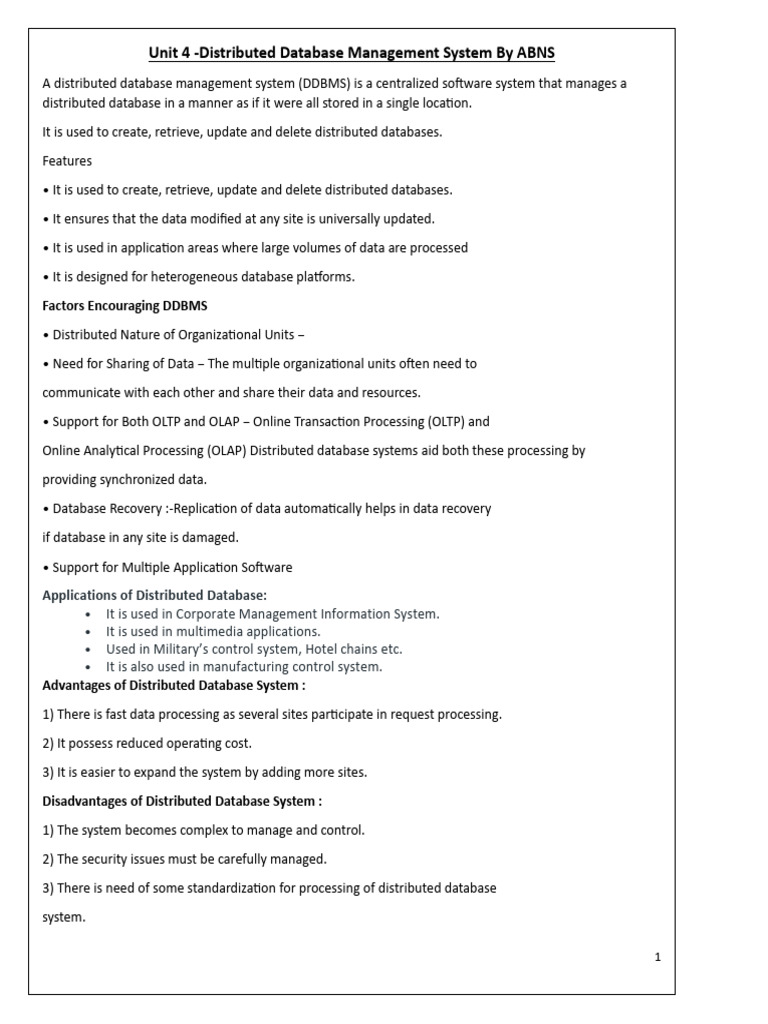 Overview of Distributed Database Systems | PDF | Databases ...