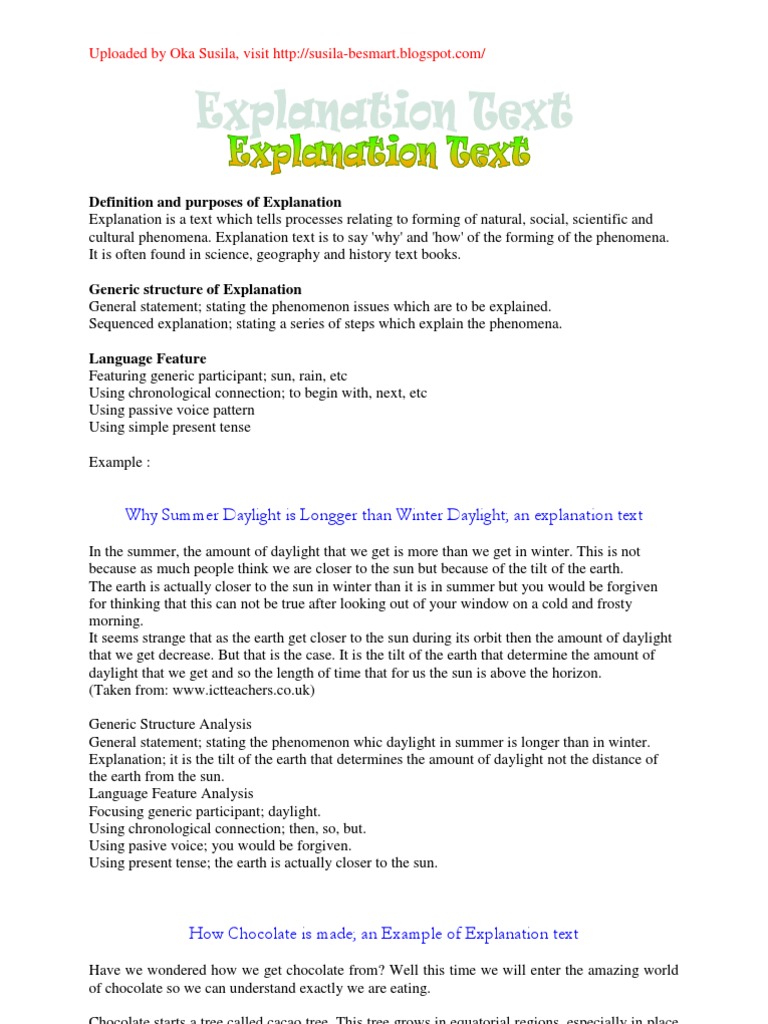 Explanation Text Cocoa Bean Chocolate