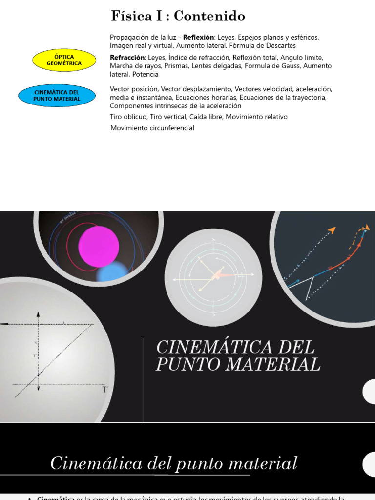Cinemática y Óptica en Física I | PDF | Cinemática | Trayectoria