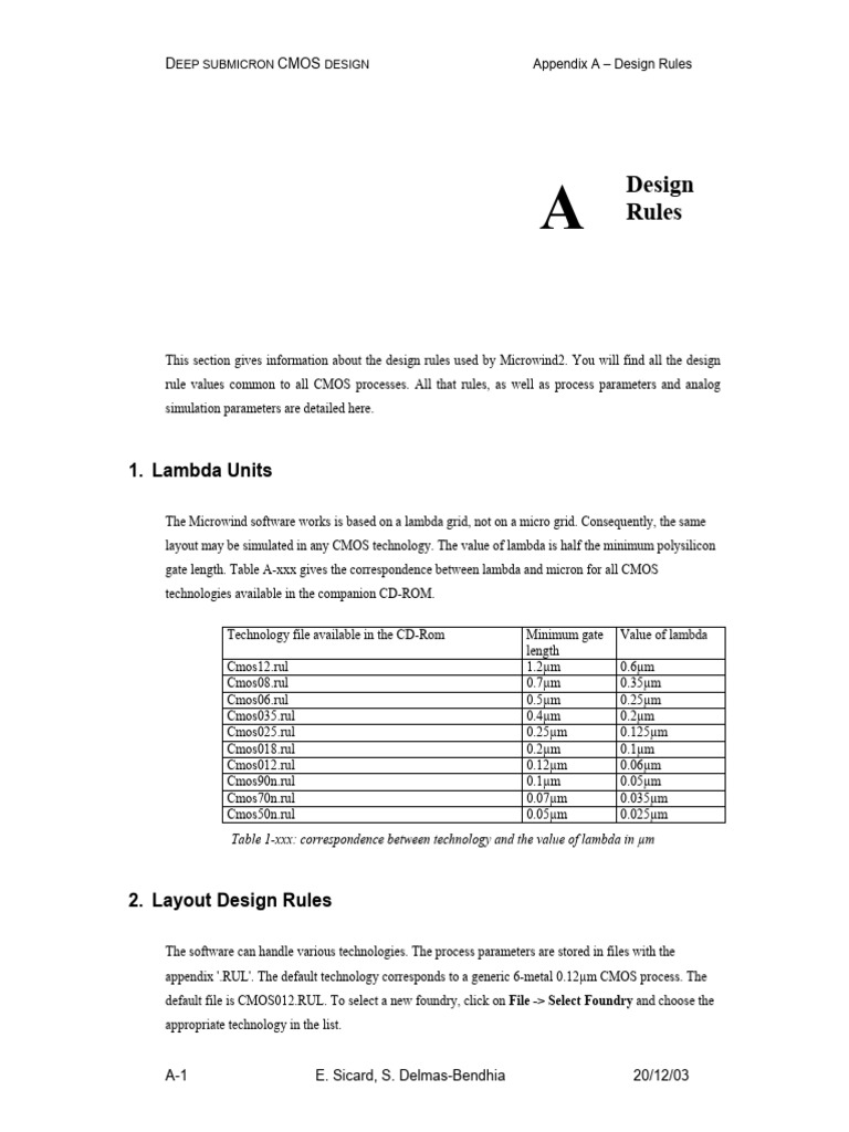 CMOS Design Rules Overview | PDF | Mosfet | Cmos