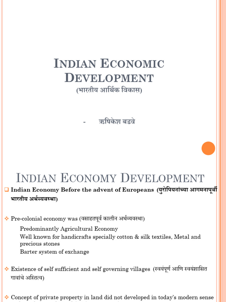 5th Lecture Indian Economic Development MH | PDF | Economy Of India ...