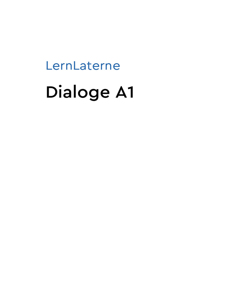 Dialoge A1 | PDF