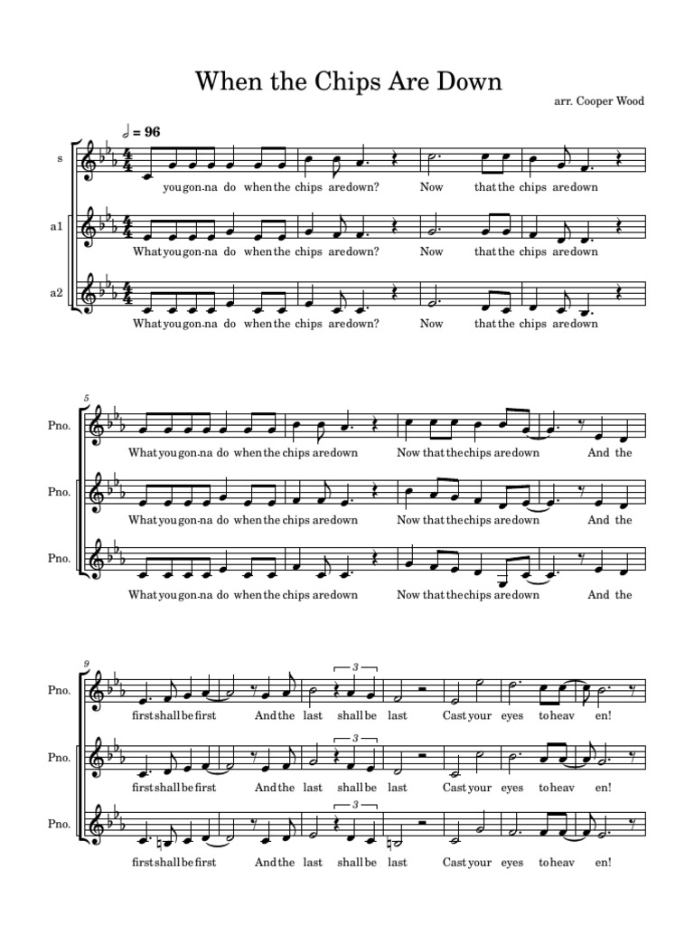 洋楽 TONE Pain (when the chips are down...) When the Chips Are Down Sheet Music | PDF