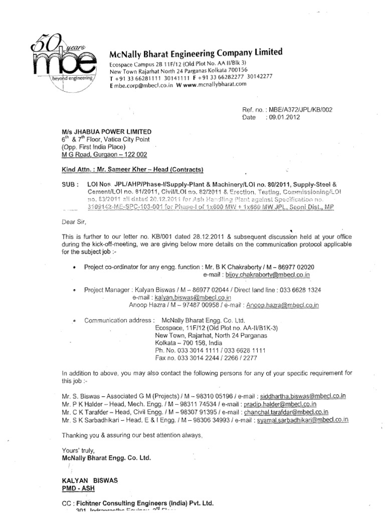 MBE Communication Procedure - Attachment # 1 | PDF