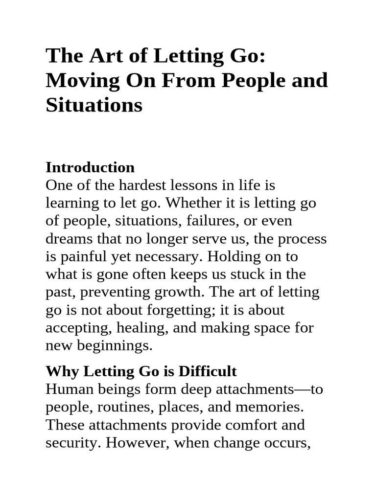 The Art of Letting Go and Moving On | PDF