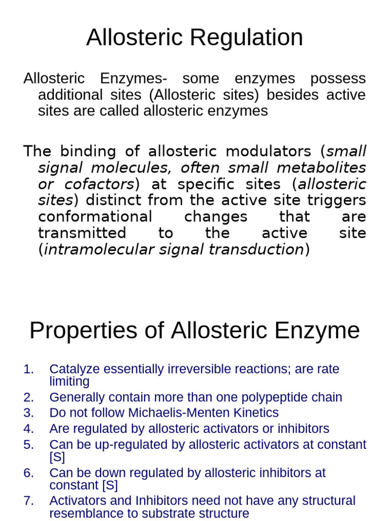 Understanding Allosteric Enzymes and Regulation | PDF | Enzyme | Enzyme ...