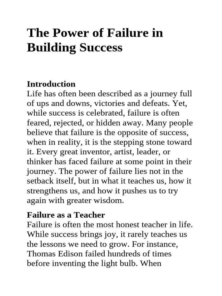 Embracing Failure for Success | PDF | Psychological Resilience ...