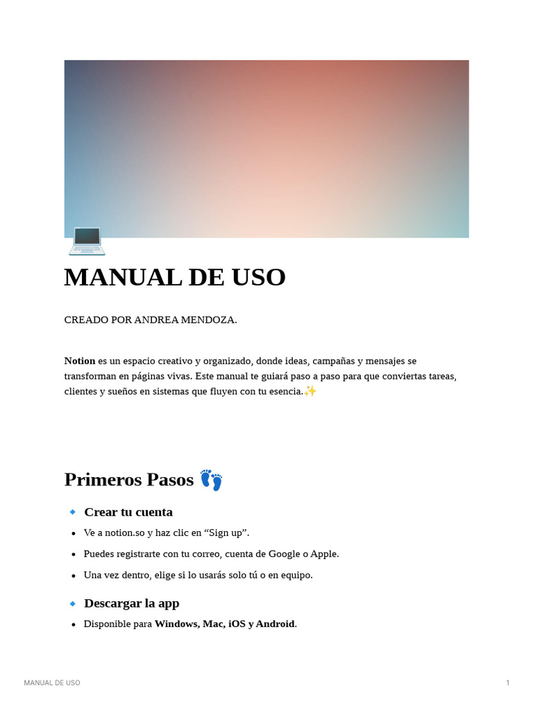 Manual de Notion: Guía Rápida PDF | PDF | Aplicación movil | Software ...
