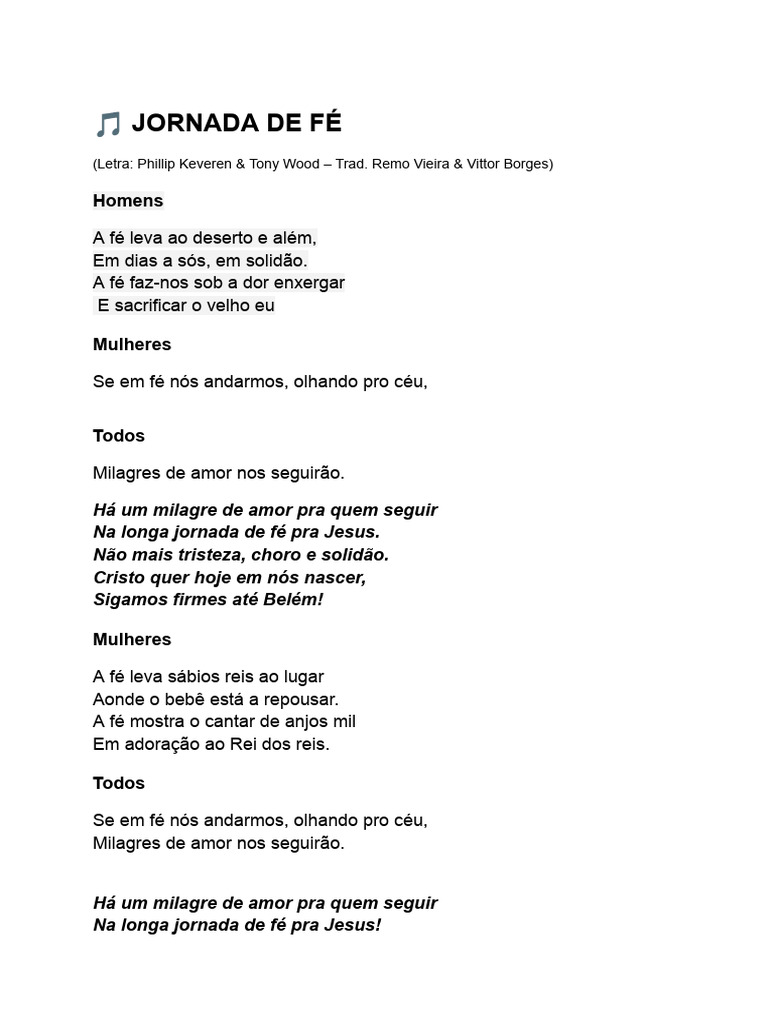 Letras de Hinos sobre a Fé e Cristo | PDF | Amor | Jesus