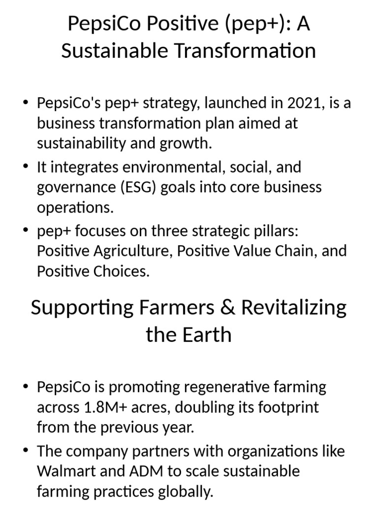 PepsiCo 2024 ESG Strategy Overview | PDF