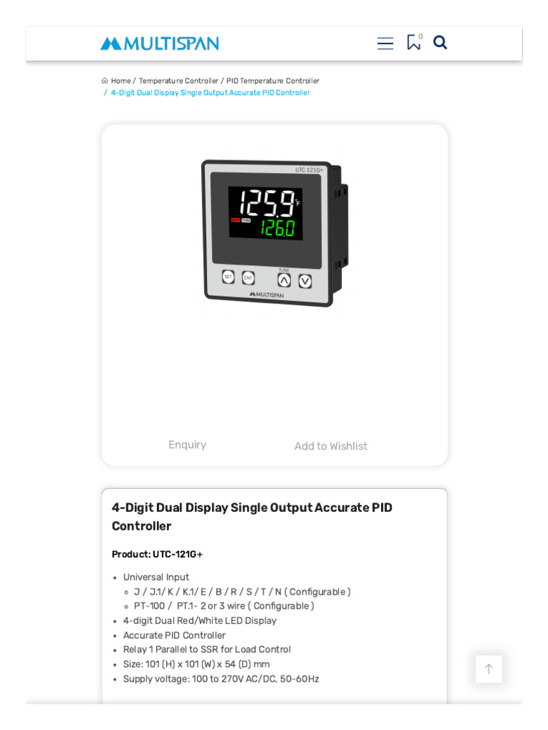 UTC-121G+ PID Controller Manual | PDF | Mains Electricity | Power (Physics)