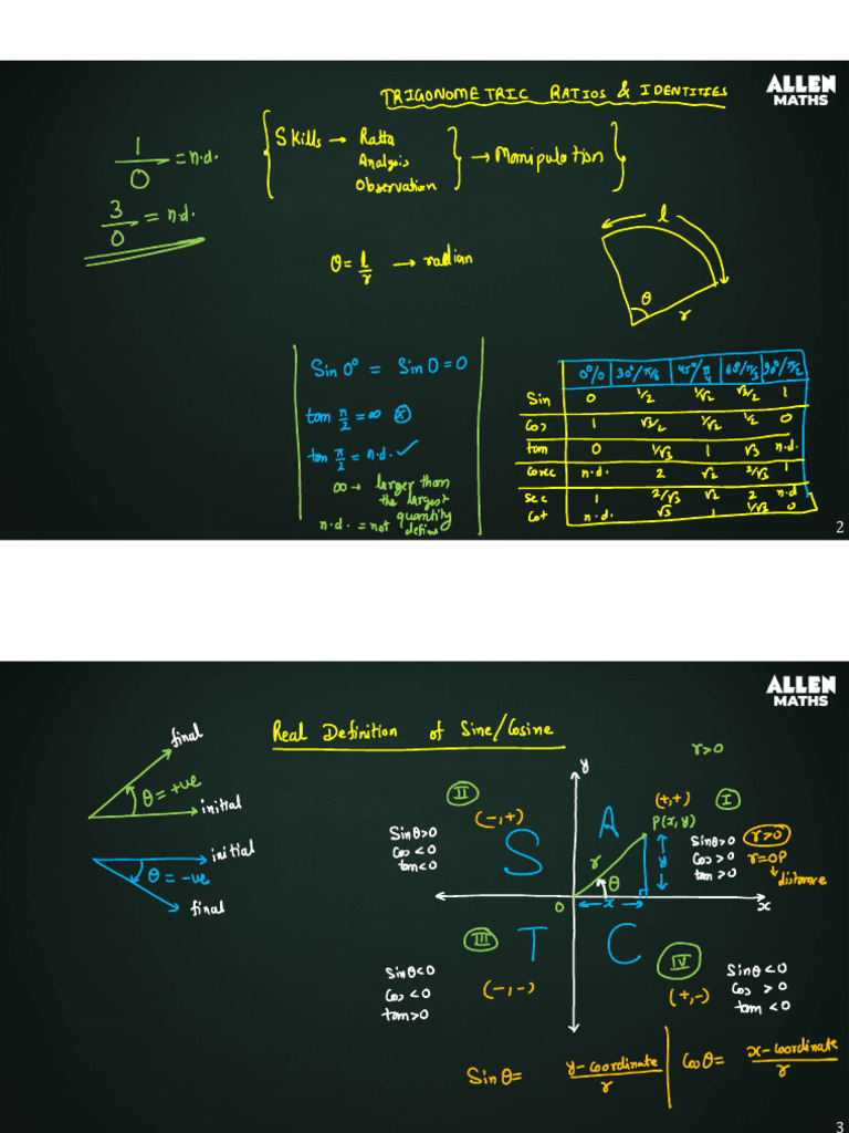 Trigonometric Ratios and Identities 02-01 | PDF