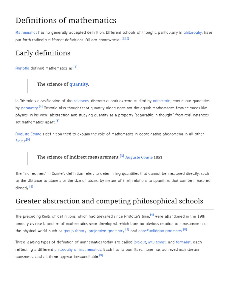 Diverse Definitions of Mathematics | PDF | Methodology | Mathematics