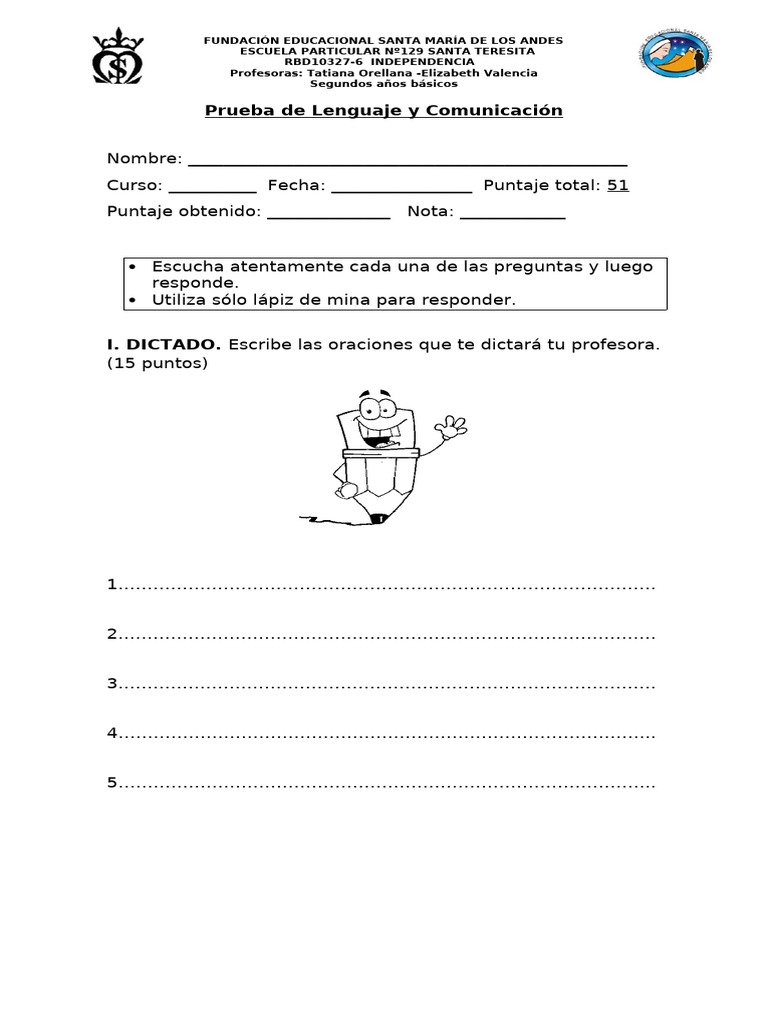 Prueba de Lenguaje para 2° Básico | PDF