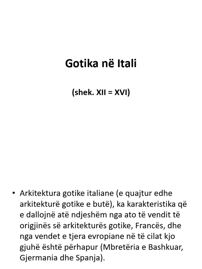 Ark. Gotike Në Itali | PDF