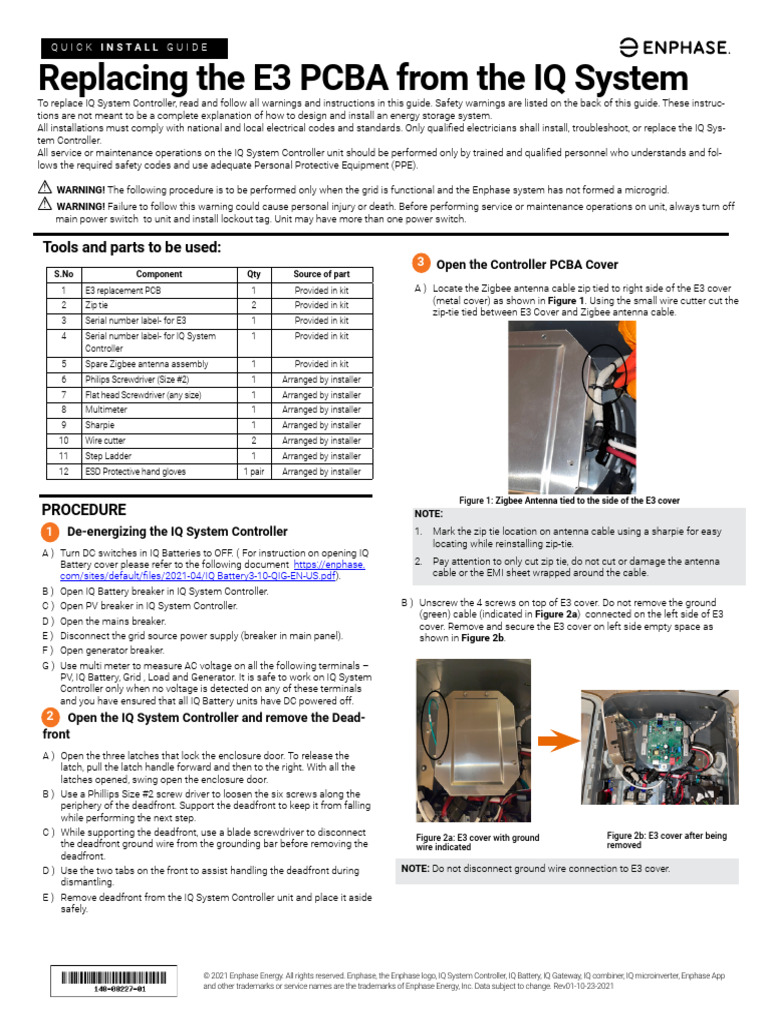 IQ System Controller E3 PCBA Replacement Guide | PDF | Electrical ...