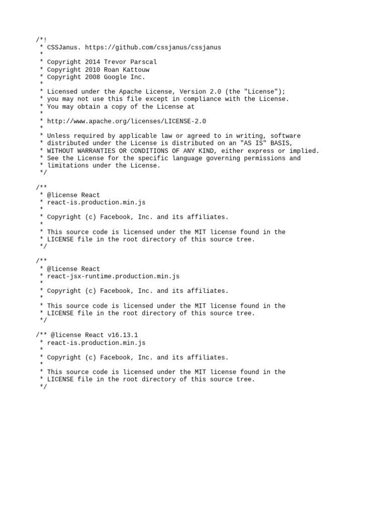 Ui Min Js liceNSE | PDF