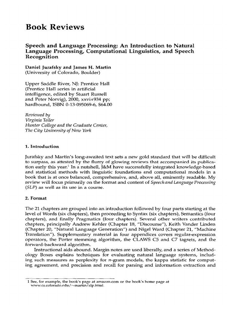 Speech and Language Processing Review | PDF | Linguistics | Parsing