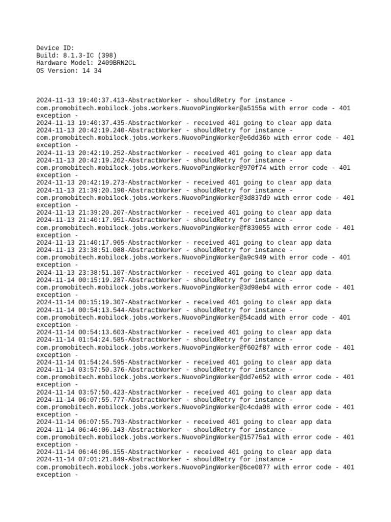 NuovoPingWorker Error Log Analysis | PDF | Computing | Software
