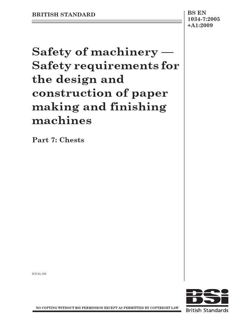 Safety Standards for Paper Machines | PDF | Hazards