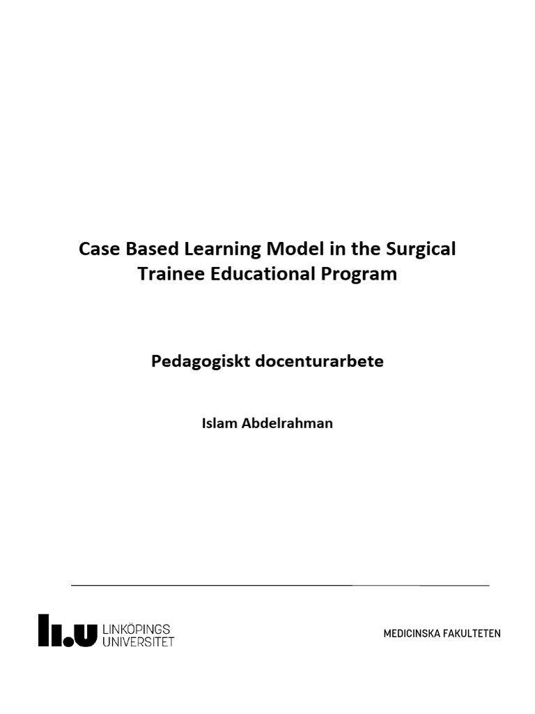 Case-Based Learning in Surgical Training | PDF | Learning | Cognition